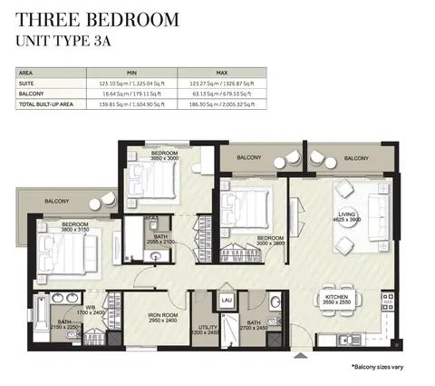 Floor plan, 3 Bed