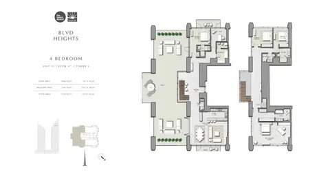 Floor plan, 4 Bed