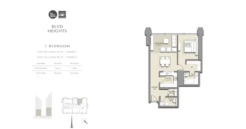 Floor plan, 1 Bed