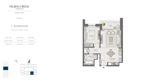 Floor plan, 1 Bed