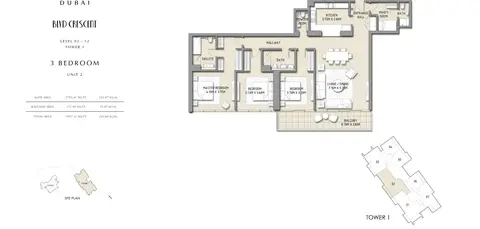 Floor plan, 3 Bed