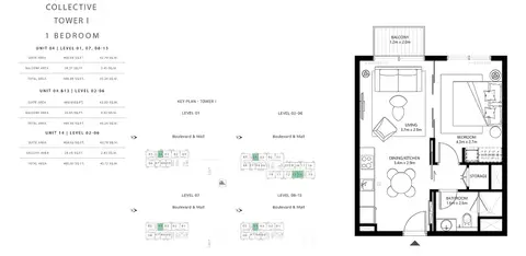 Floor plan, 1 Bed