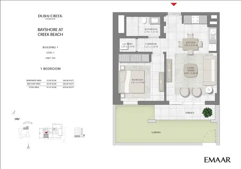 Floor plan, 1 Bed