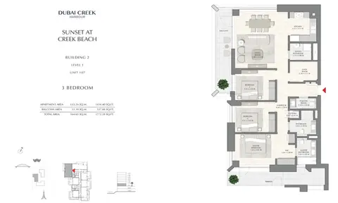 Floor plan, 3 Bed