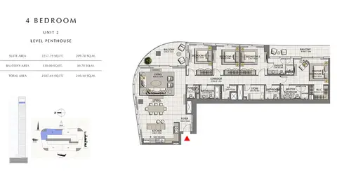 Floor plan, 4 Bed