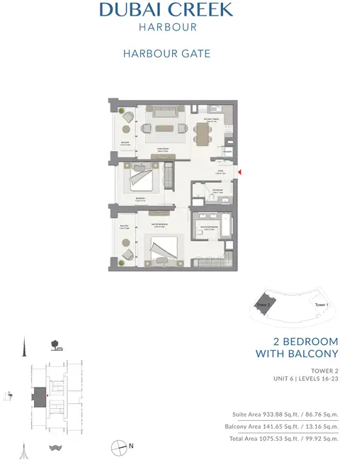 Floor plan, 2 Bed
