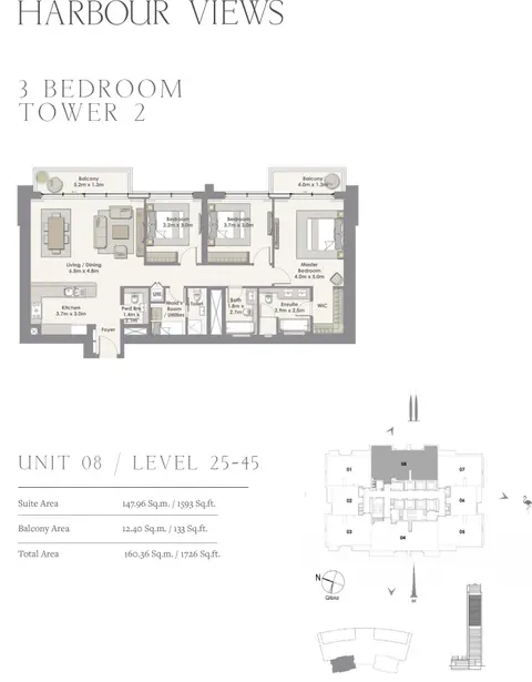 Floor plan, 3 Bed
