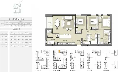 Floor plan, 3 Bed