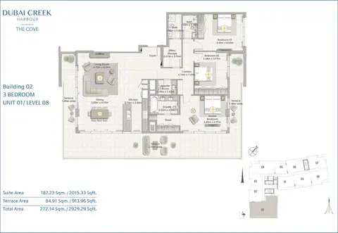 Floor plan, 3 Bed