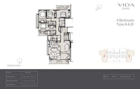 Floor plan, 4 Bed