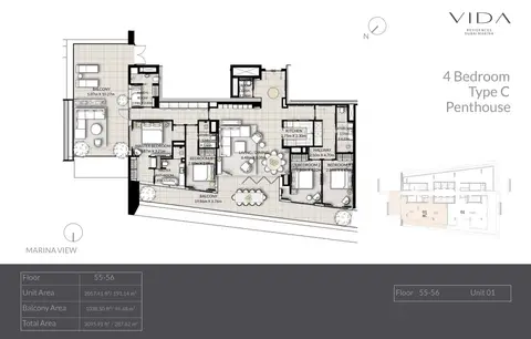 Floor plan, 4 Bed