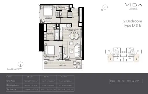 Floor plan, 2 Bed