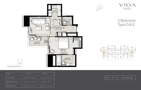 Floor plan, 1 Bed