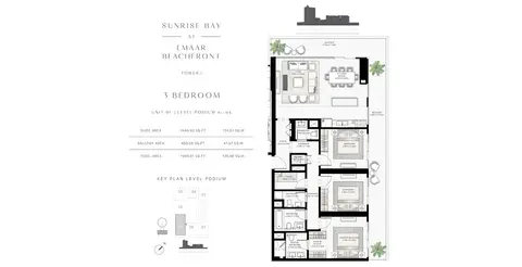 Floor plan, 3 Bed