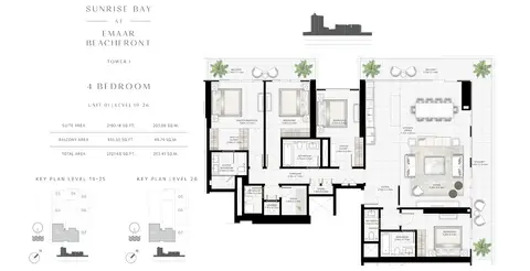 Floor plan, 4 Bed