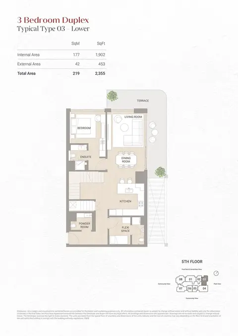 Floor plan, 3 Bed