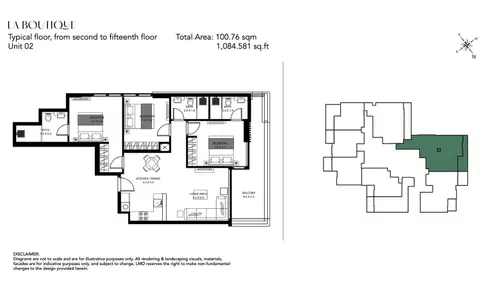 Floor plan, 3 Bed