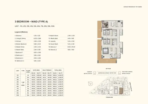 Floor plan, 3 Bed