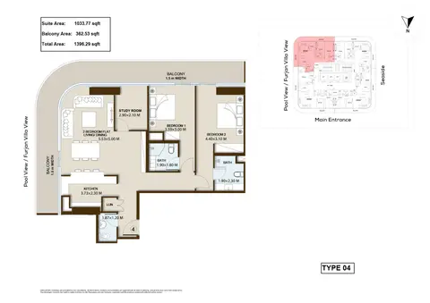 Floor plan, 2 Bed