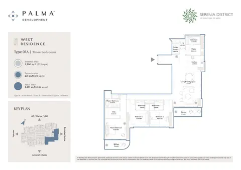 Floor plan, 3 Bed