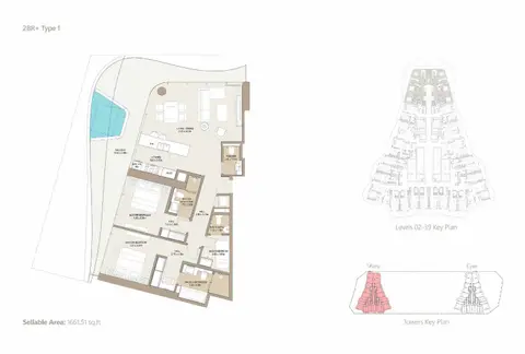 Floor plan, 2 Bed