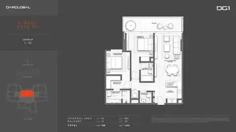 Floor plan, 2 Bed