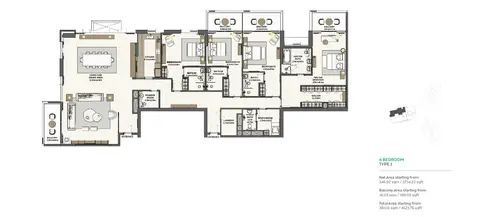 Floor plan, 4 Bed
