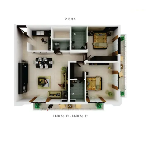 Floor plan, 2 Bed