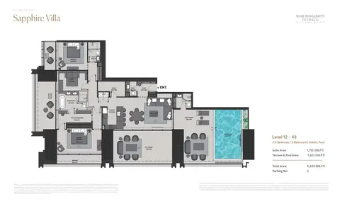 Floor plan, 2 Bed