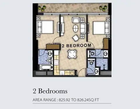 Floor plan, 2 Bed