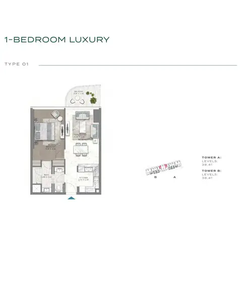 Floor plan, 1 Bed