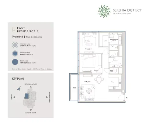 Floor plan, 2 Bed