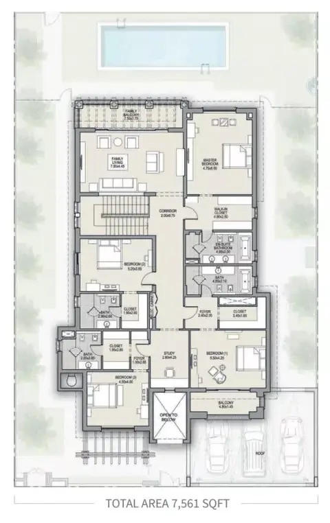 Floor plan, 5 Bed