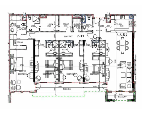 Floor plan, 4 Bed