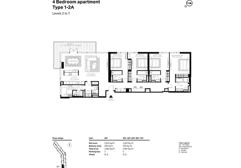 Floor plan, 4 Bed