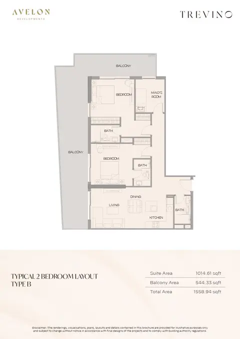 Floor plan, 2 Bed