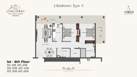Floor plan, 2 Bed