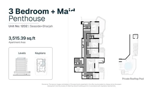 Floor plan, 3 Bed