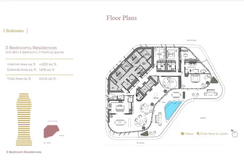 Floor plan, 3 Bed