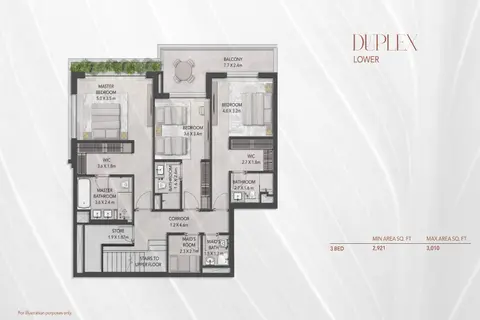 Floor plan, 3 Bed