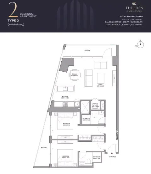 Floor plan, 2 Bed