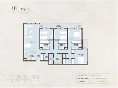 Floor plan, 4 Bed