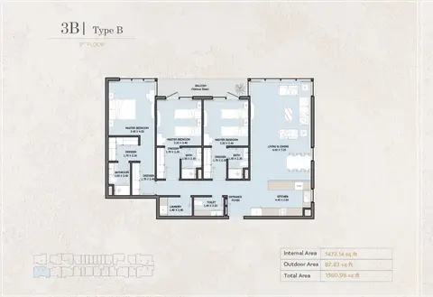 Floor plan, 3 Bed