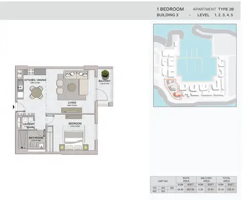 Floor plan, 1 Bed