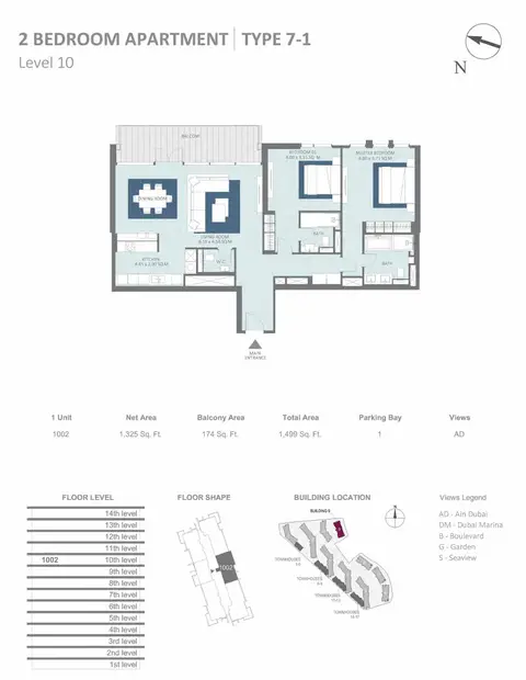 Floor plan, 2 Bed