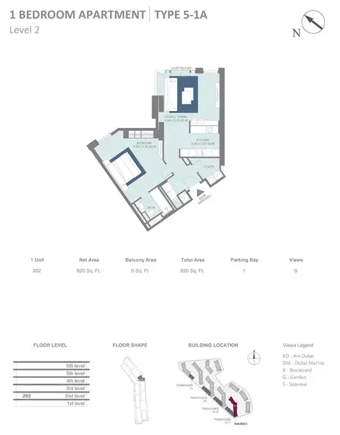 Floor plan, 1 Bed