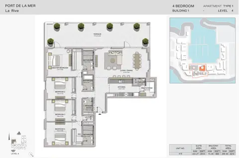 Floor plan, 4 Bed