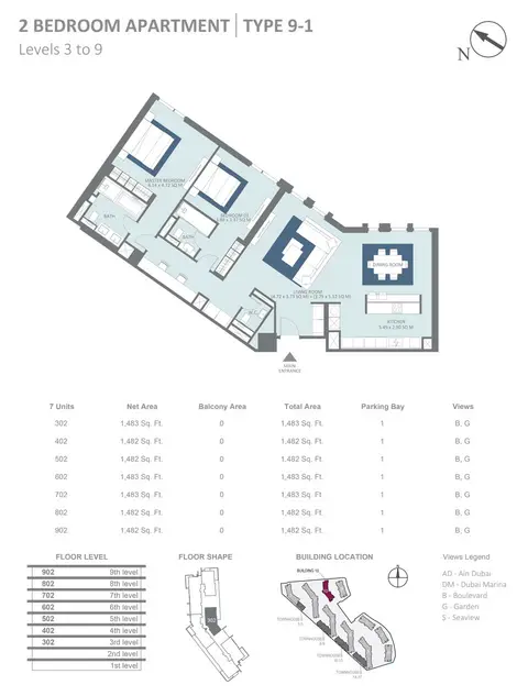 Floor plan, 2 Bed