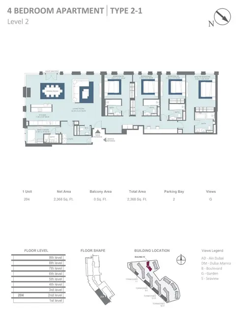 Floor plan, 4 Bed