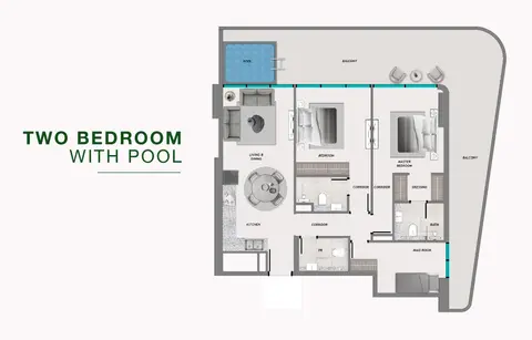 Floor plan, 2 Bed